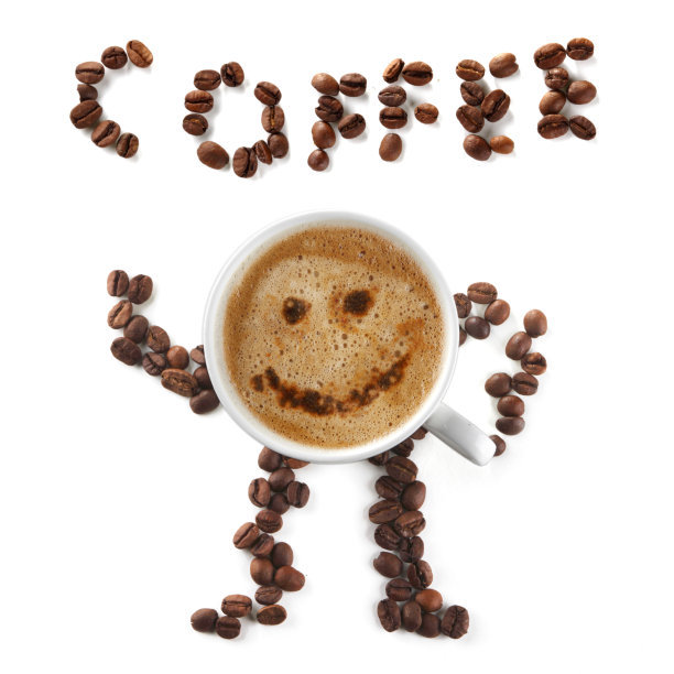 杯和豆的咖啡吉祥物图片下载