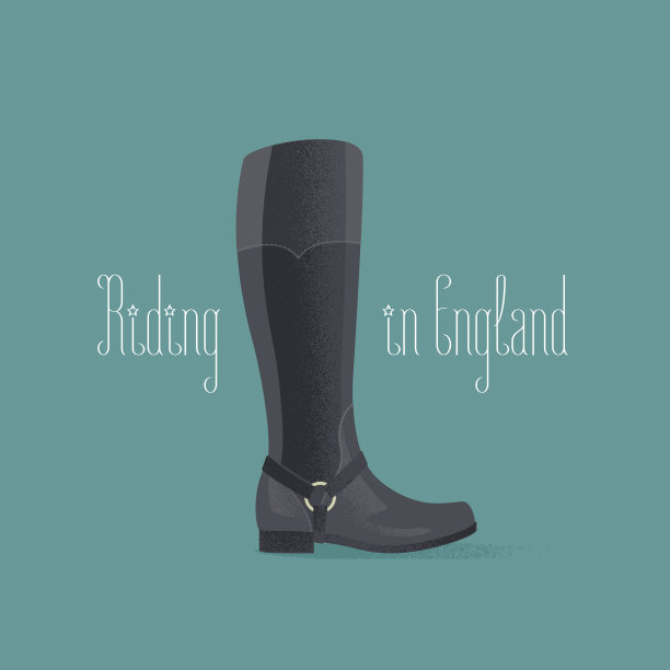 马骑靴矢量插图图片下载