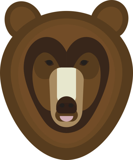 熊头平面设计插图图片下载