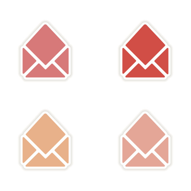 装配现实的贴纸设计在纸电子邮件图片下载