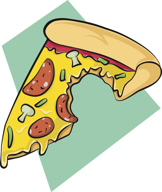 用向量制作的一块披萨。图片下载