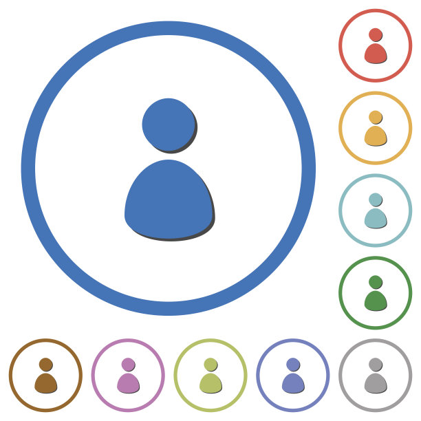 带有阴影和轮廓的用户图标图片下载