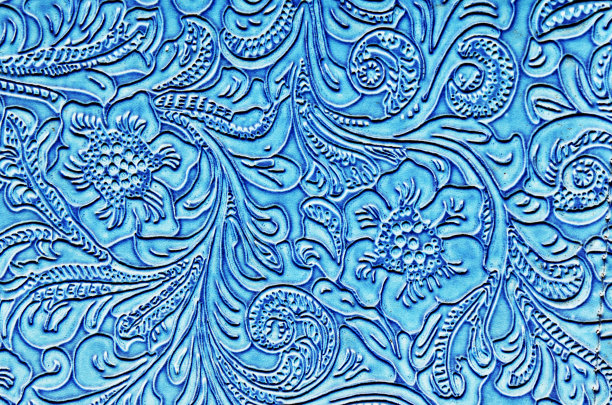 蓝色皮革压花图案图片下载