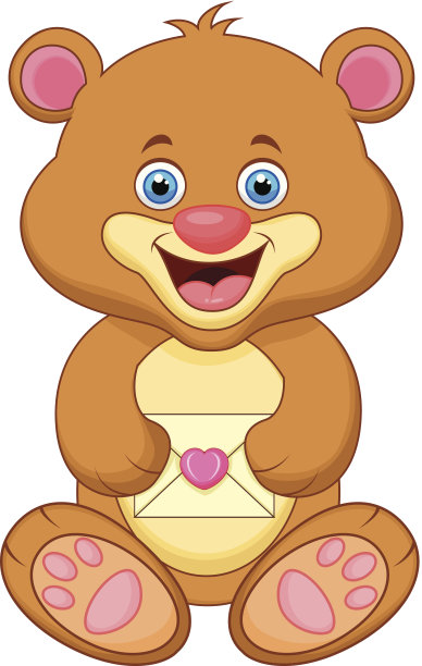 小熊卡通信封图片下载
