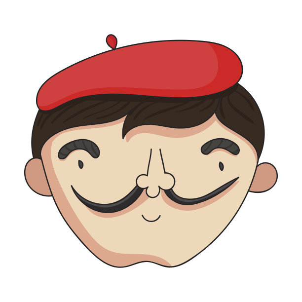 自画像的艺术家图标卡通风格孤立在白色的背景。艺术家和绘图符号股票矢量插图。图片下载