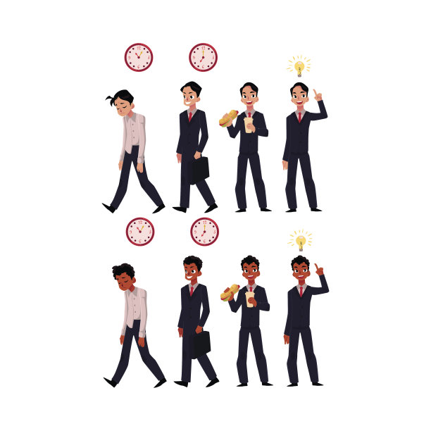 很多黑人和白人商人在商业场合图片下载