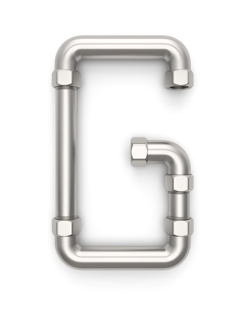 金属管制成的字母G。图片下载