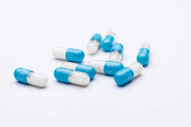 药丸孤立-蓝色胶囊图片下载