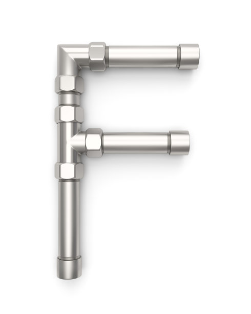 金属管制成的字母，字母F。图片下载