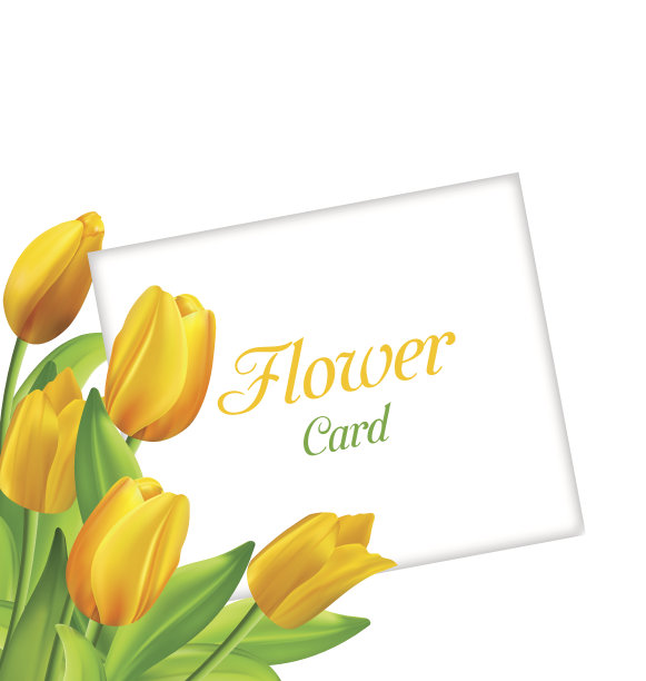 带郁金香的自然花卉卡片，妇女节请柬图片下载