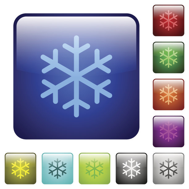 单瓣雪花色方形按钮图片下载