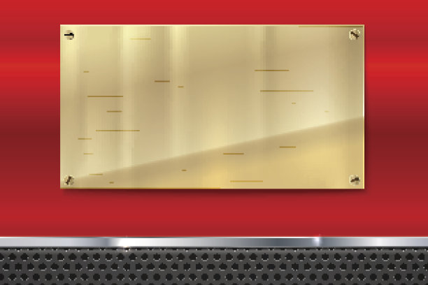 闪亮的拉丝金属金，黄色板与螺丝素材图片