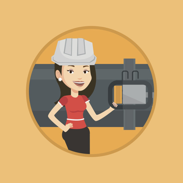 操作人员检查输气管道上的检测器图片下载