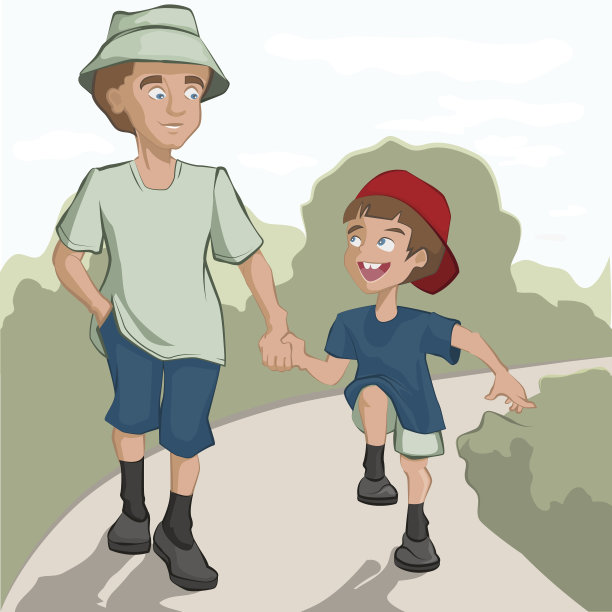 父亲和儿子在路上图片下载