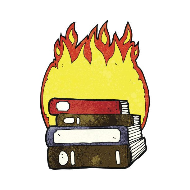 卡通焚书图片下载