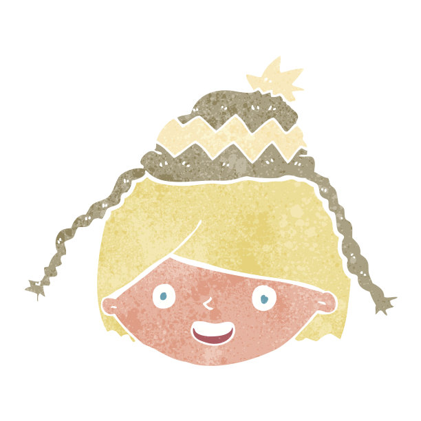 戴冬季帽的卡通男人图片下载