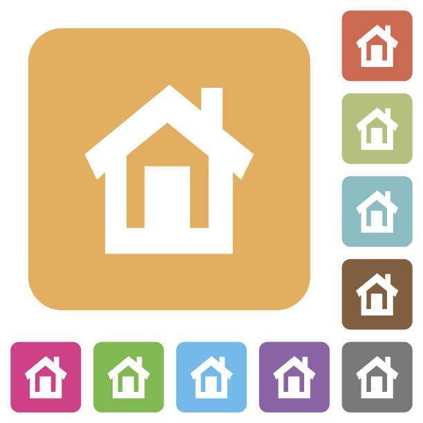 Home圆角方形平面图标图片下载