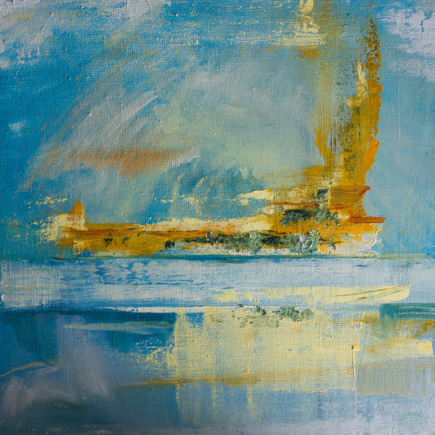 抽象油画。油画在调色板上作画。彩色的背景。图片下载