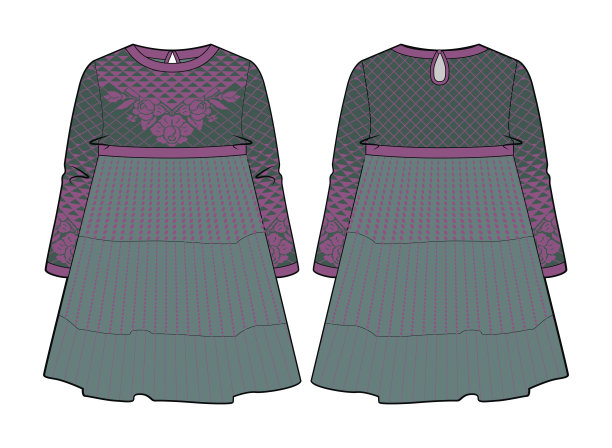 有腰缝和喇叭裙的复古连衣裙图片下载