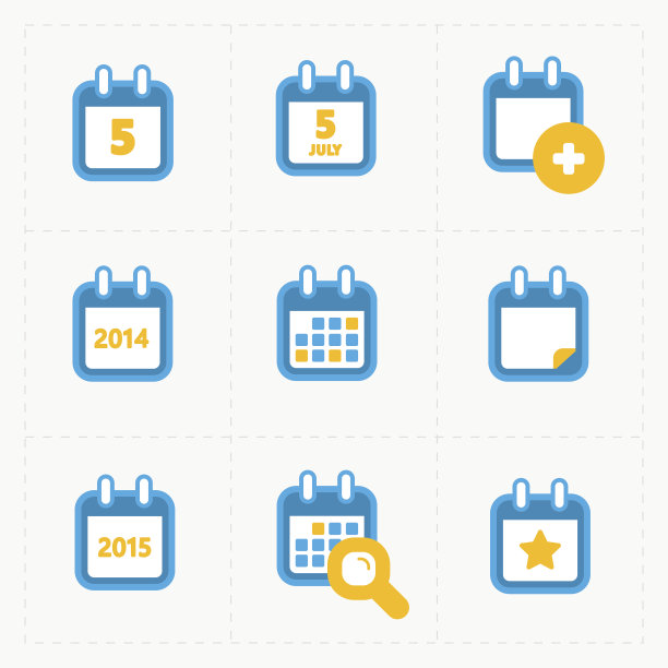 矢量日历图标上的白色图片下载
