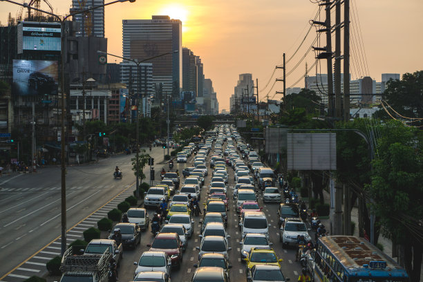 泰国曼谷拉玛四路交通堵塞图片下载
