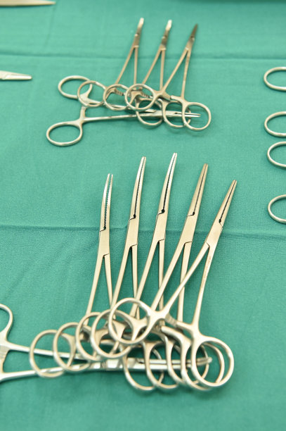 消毒手术器械的细节镜头图片下载