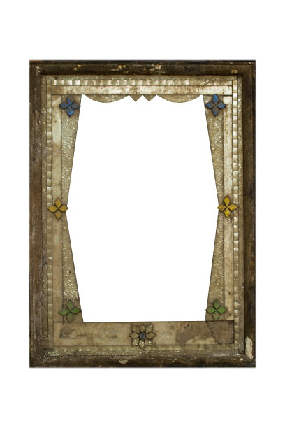 一幅画的旧画框，孤立的图片下载