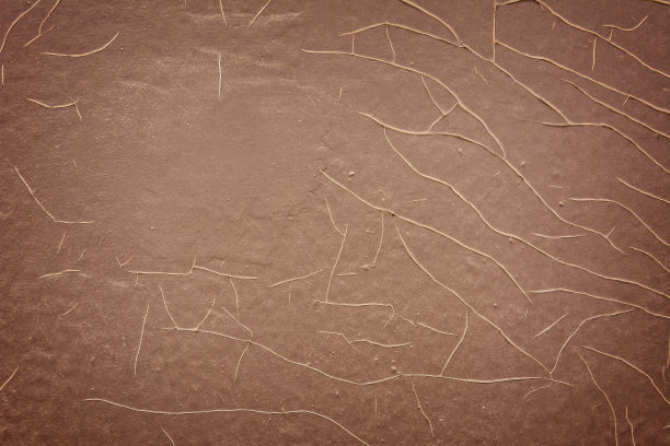 棕色的混凝土墙上有细小的裂缝，油漆开裂的纹理图片下载