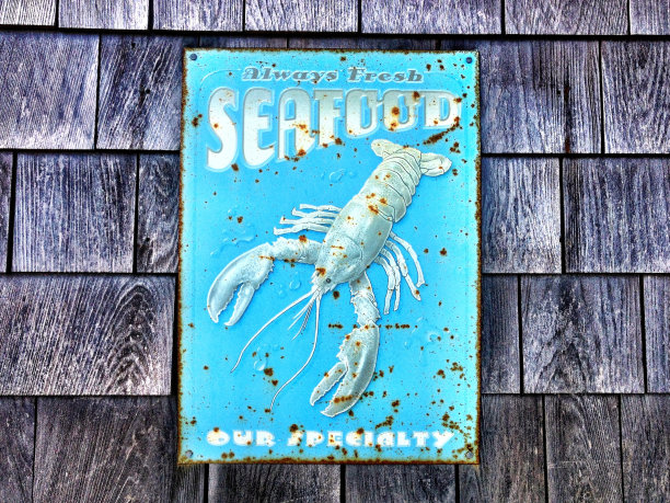 海鲜标识，南塔开特岛，麻州图片下载