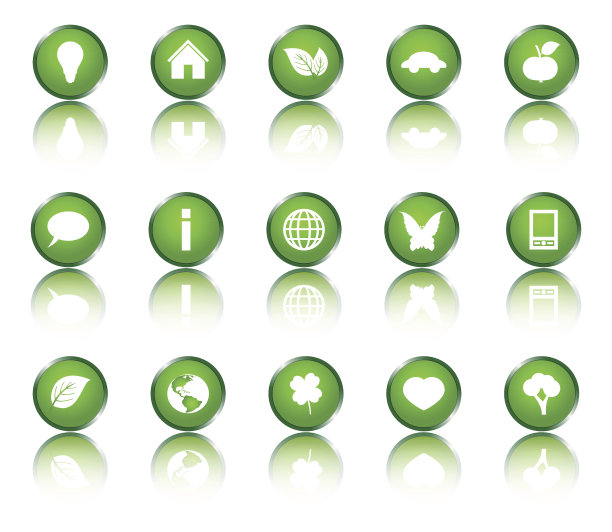 矢量收集的生态图标孤立在白色的背景图片下载