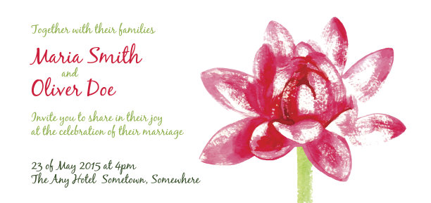 矢量背景与红色水彩莲花图片下载