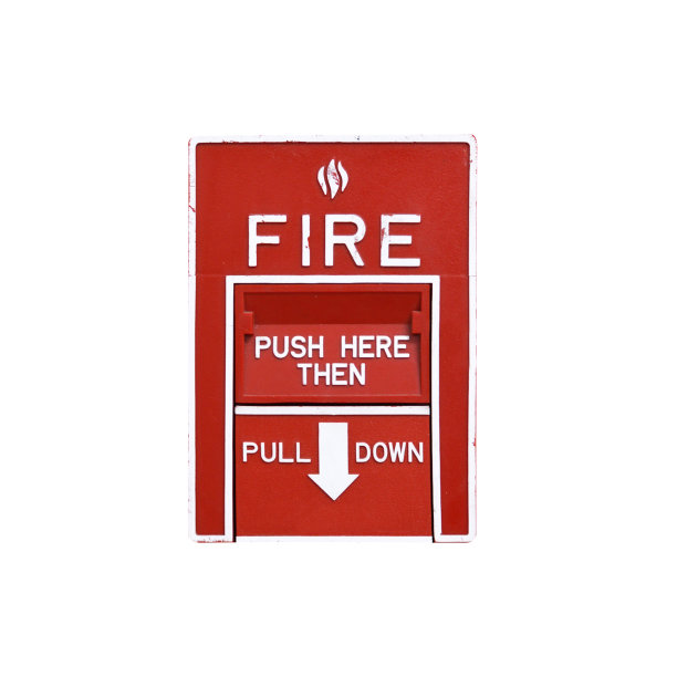 孤立的老式手动火灾报警启动图片下载