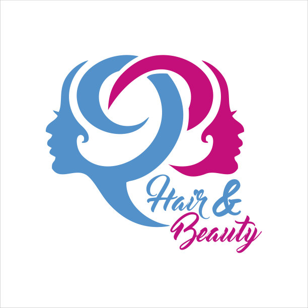 沙龙图标与双胞胎美丽的脸图片下载