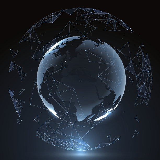 未来的全球化界面，一种科技感的抽象图形。图片下载