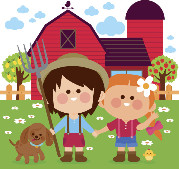 农场里的孩子们图片下载