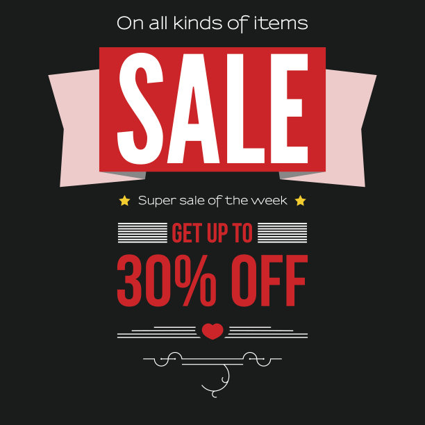 销售复古文字横幅。准备印刷和使用在广告产品和最好的交易组成。出售旗帜在一个黑暗的背景与七折图片下载
