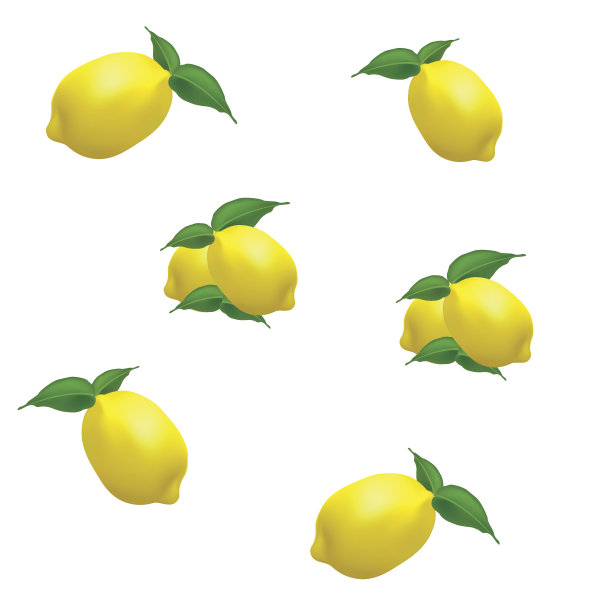 白色背景上的柠檬图案。图片下载