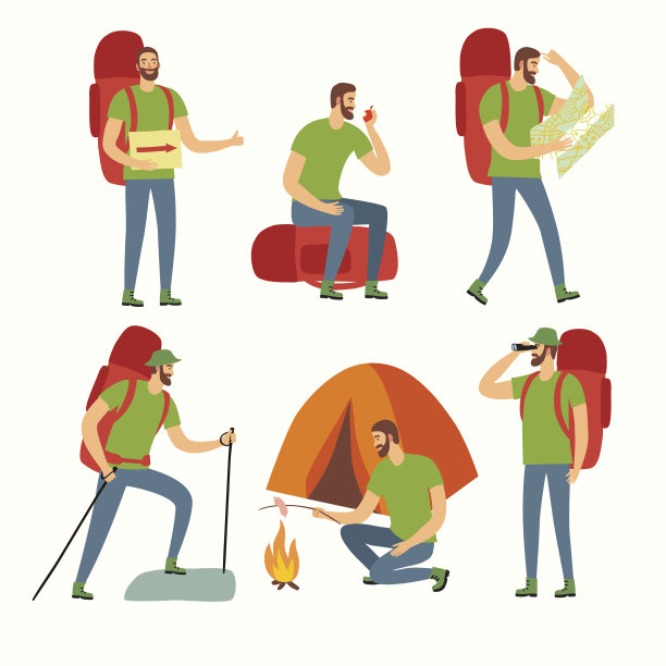 卡通旅行者人物素材图片下载