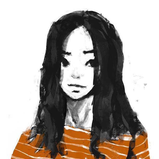 时尚插画，粗犷绘画风格图片下载