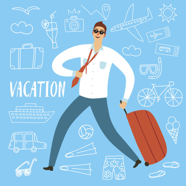 男工人拉着行李箱奔跑图片下载