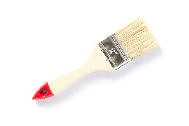 油漆刷隔离在白色背景上。图片下载
