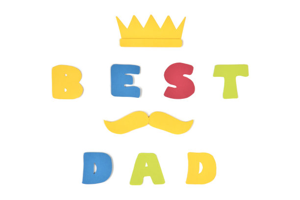 最好的爸爸文字剪纸在白色的背景图片下载