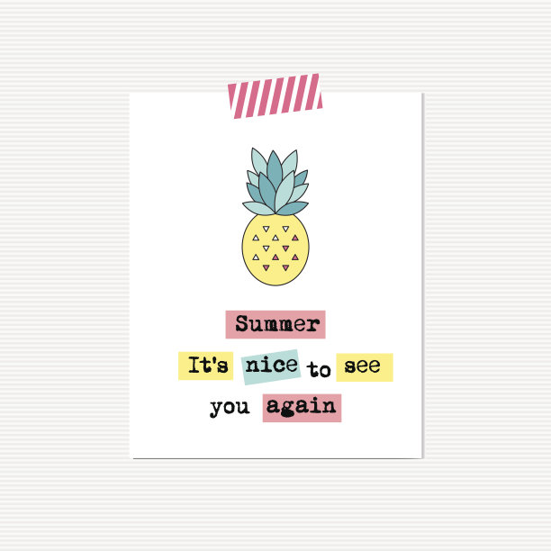 菠萝鼓舞人心的卡片图片下载