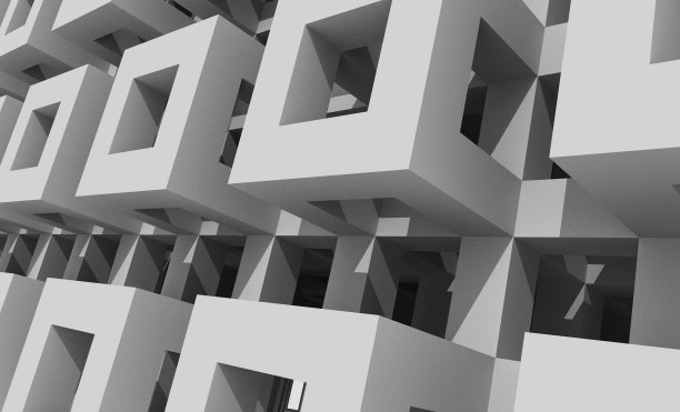 3D网格的渲染。抽象的建筑几何墙纸、背景。图片下载