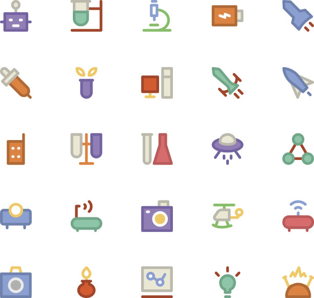 科学彩色矢量图标4图片下载