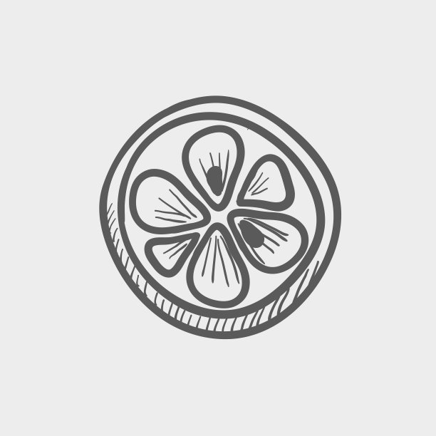 一片柠檬素描图标图片下载