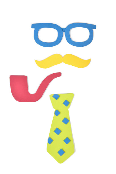 父亲节贺卡剪纸在白色的背景图片下载