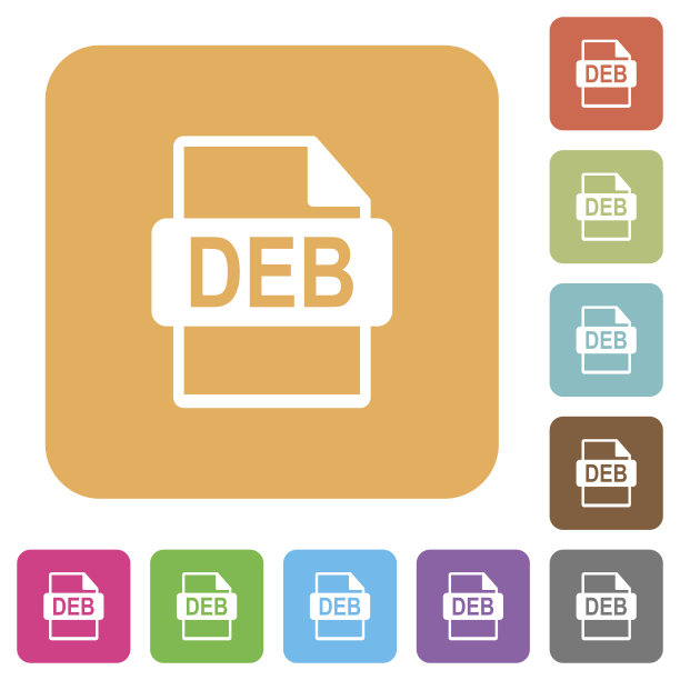 DEB文件格式圆角正方形平面图标图片下载