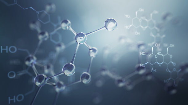 分子模型3D图，科学背景图片下载