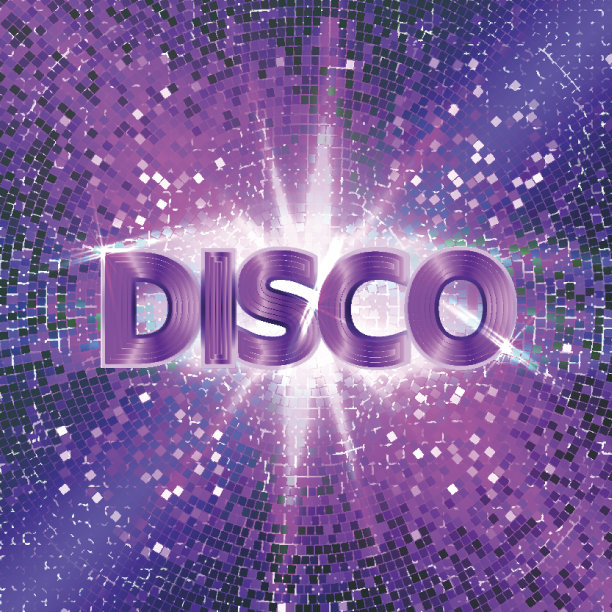 复古迪斯科派对背景与闪闪发光，辉光效果。矢量插图。图片下载